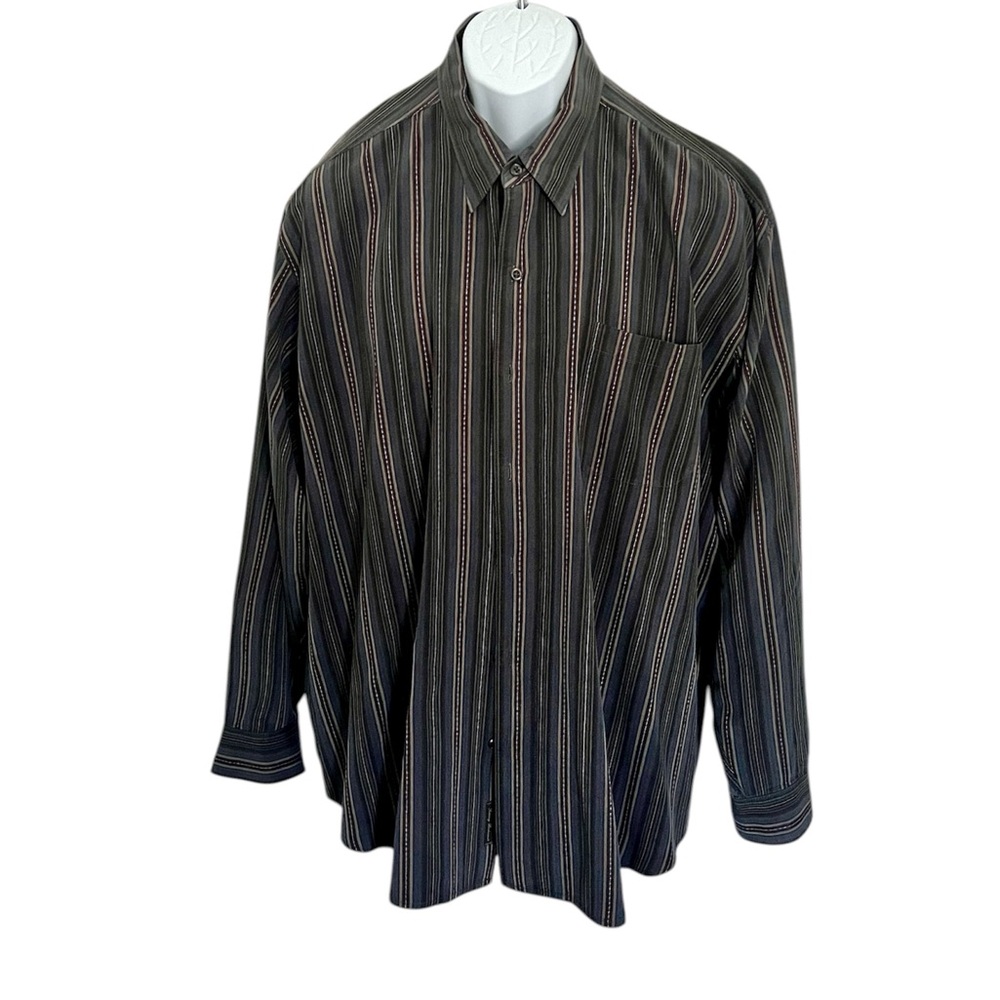 Tommy Bahama Men's  Silk Button Up Striped Shirt-Size XXL